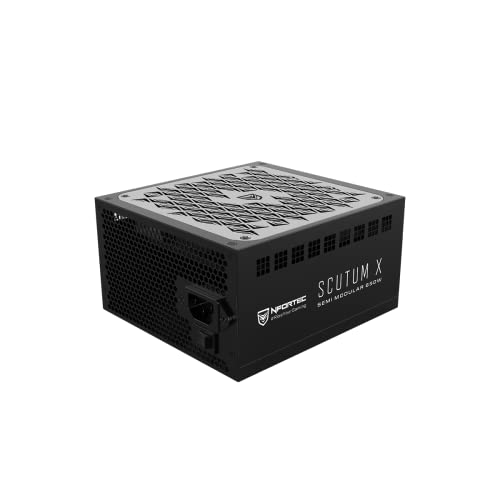 Nfortec - Scutum X Alimentatore 750W Semi-Modulare Atx 80+ Bronze, Ventola Da 140 Mm, Nero