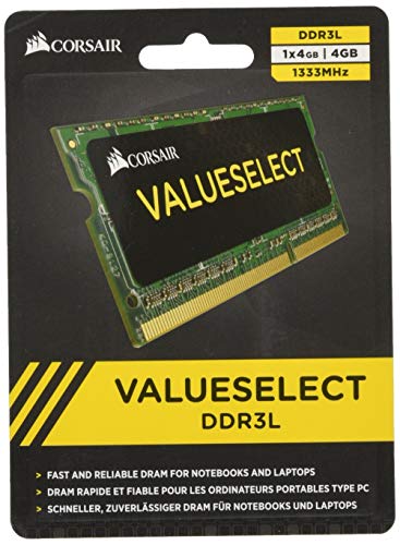 Corsair Value Select Sodimm 4Gb (1X4Gb) Ddr3L 1333Mhz C9 Memoria Per Laptop/Notebook , Nero