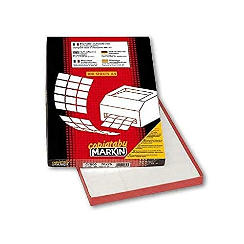 Markin 210A403 Etichette Autoadesive Con Angoli Arrotondati, 34 X 34 Mm