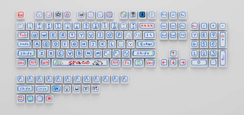 Vendooh! 129 Tasti Keycaps Tastiera Meccanica Gaming Pbt Xda Layout Ansi Hand Painted