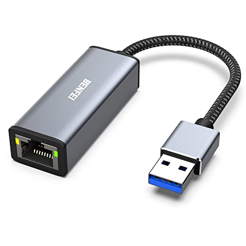 Benfei Adattatore Usb A Ethernet, Usb 3.0 A Rj45 1000Mbps Gigabit Ethernet Lan Adattatore, Compatibile Per Laptop Pc Con Windows 11/10/8.1/8/7/Xp/Vist