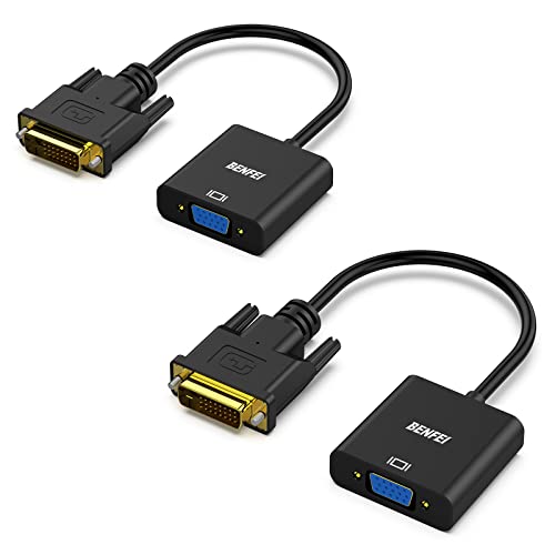 Adattatore Dvi-D A Vga 2 Confezioni,Benfei Adattatore Dvi-D 24+1 A Vga, Da Maschio A Femmina