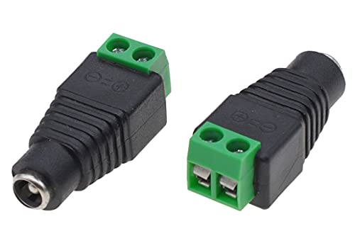 Techly 363364 Adattatore Alimentazione Plug Dc 2.5X5.5Mm Femmina Terminal Block 2 Pin Nero/Verde
