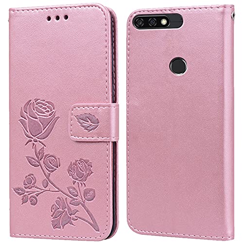 Cover Per Huawei Y7 2018/Honor 7C/Y7 Prime 2018 Custodia,Carta Fessura, Supporto Stand,Silicone Tpu,Flip Protettiva Case Per Huawei Y7 2018(5.99")