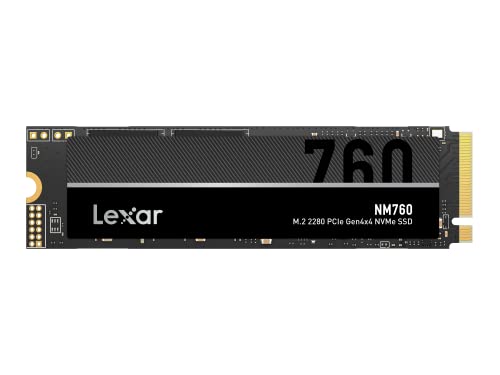 Lexar Nm760 Ssd 1Tb, M.2 2280 Pcie Gen4X4 Nvme Ssd Interno, Fino A 5300 Mb/S In Lettura, Fino A 4500 Mb/S In Scrittura, Per Ps5, Pc, Laptop, Giocatori