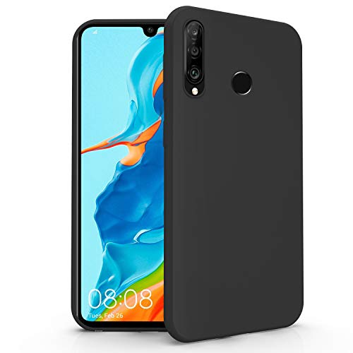 N Newtop Cover Compatibile Per Huawei P30 Lite, Custodia Tpu Soft Gel Silicone Ultra Slim Sottile Flessibile Case Posteriore Protettiva (Nero)