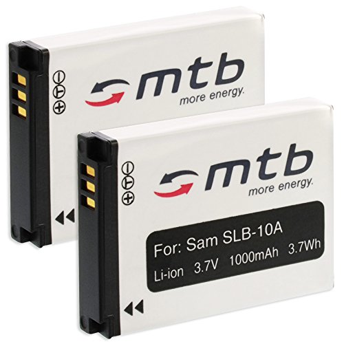 2X Batteria Slb-10 A Per Samsung Es50, Es55./Jvc Adixxion/Toshiba X-Sports/Silvercrest + Altri. (S. Lista)