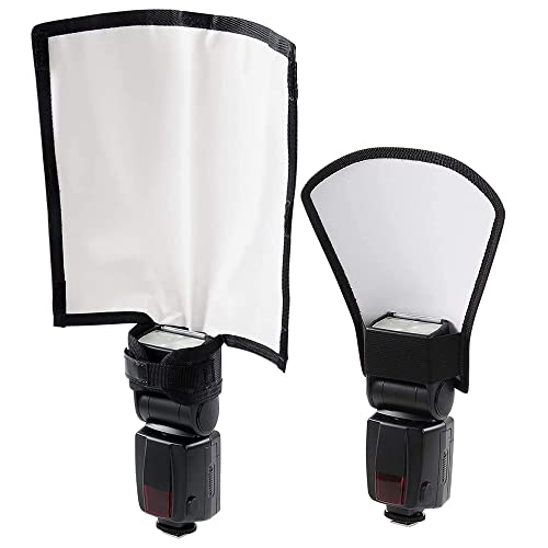 Seababoo 2Pcs Flash Diffusor Riflettore Softbox Speedlite Flash Diffusore Riflettore Diffusore Flash Universale Pieghevole Diffusore Flessibile Flash 