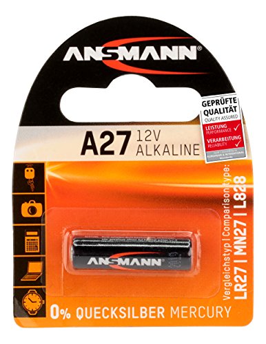 Ansmann Batteria Di Marca Alkaline A27 (12V) Mn27, V27A Per Apertura Porta Garage, Sistema Di Allarme, Mini Radio, Grilletto Per Videocamera, Disposit
