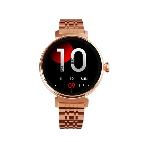 Hifuture Aura Smartwatch Da Donna, Display Amoled In Acciaio Inossidabile Da 1,08 Pollici, Cardiofrequenzimetro, Sensori Real Spo2, Contapassi, Imperm