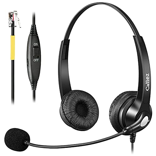Cuffie Telefono Fisso Rj9 Con Microfono A Cancellazione Del Rumore, Auricolare Telefonica Compatibile Con Grandstream Gxp1630 1625 2170 Yealink Sip-T2