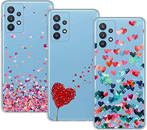 Young & Min Compatible Per Cover Samsung Galaxy A32 4G [Non Per 5G Versione], 3 Pack Sottile Morbido Tpu Bumper Silicone Antiurto Protettiva Custodia 