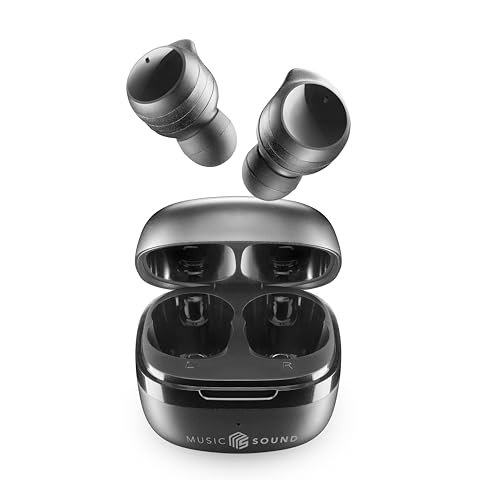 Music Sound - Flow - Auricolare Bluetooth In-Ear Senza Fili - Play Time 25 H - Nero