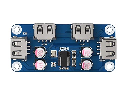 Ibest 4 Port Usb Hub Hat B For Raspberry Pi 4B/3B+/3A+/2B/Zero/Zero W/2 W/Zero Wh/2 Wh,4X Extended Usb 2.0 Ports,Compatible With Usb2.0 1.1, Plug-And-