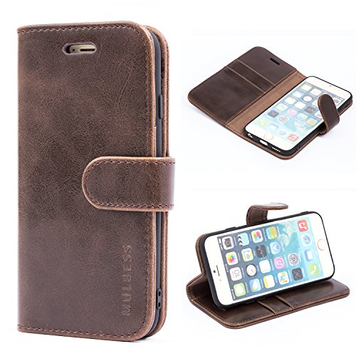 Mulbess Cover Per Iphone 6S / Iphone 6, Custodia Sintetica In Pelle, Tasca Slot Carta, Supporto Stand, Magnetica Chiusura Case, Vintage Caffè Marrone