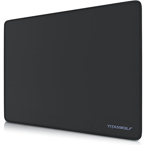 Titanwolf - Tappetino Per Mouse - Xl Gaming Mousepad Mouse Pad 440 X 350Mm - Base In Gomma Antiscivolo - Resistente - Spessore 3Mm - Nero Modello Beta
