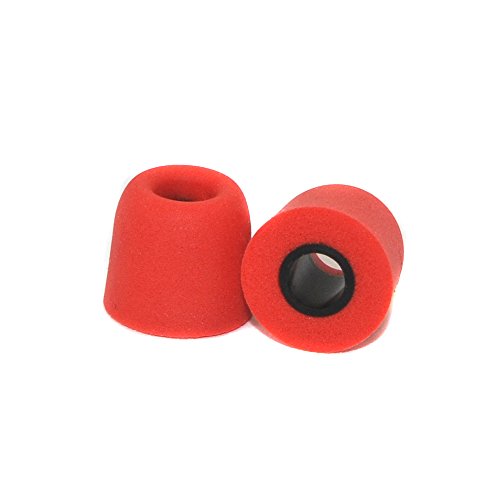 6 Paia (12 Pezzi) 3 Mm Isolare Il Rumore Di Ricambio In Memory Foam Maniche, In-Ear Monitor Tappi Per Le Orecchie Punte Per Auricolari, T-100 (Rosso)