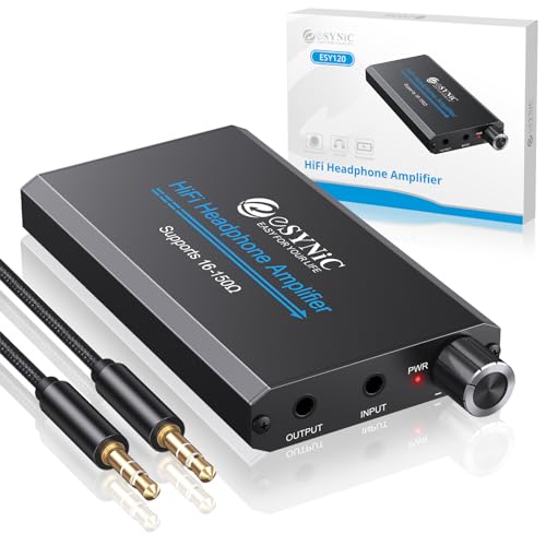 Esynic Hifi Amplificatore Per Cuffie Portatile 16-150Ω Amplifier Per Auricolari In Lega Per Mp3 Lettori Smartphone Laptop Con Usb Cavo Di Alimentazion