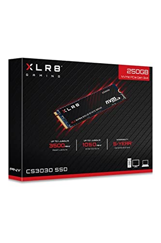 Pny Xlr8 Cs3030 M.2 Nvme Ssd Interno 250Gb - Velocità Di Lettura Fino A 3500 Mb/S, Velocità Di Scrittura Fino A 150Mb/S (M280Cs3030-250-Rb)