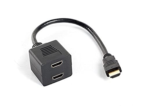 Lanberg Ad-0019-Bk Hdmi A Maschio A 2 Prese Hdmi A (1.4), Adattatore Splitter Con Cavo, 20 Cm, Nero
