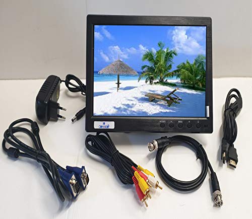 Iocomando Monitor A Colori Da 10,1 Pollici, Tft Lcd Full Hd 1024 X 600 Bnc/Avi/Vga/Ingresso Hdmi, Compatibile Con Pc, Dvd, Tv, Telecamera Di Sorveglia