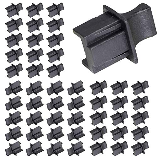 Fengqlong - Tappi Antipolvere Per Porta Ethernet Rj45, 50 Pezzi, Colore: Nero
