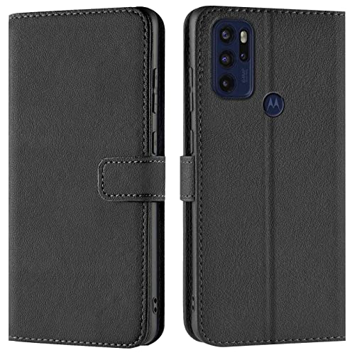 Verco Custodia Per Motorola Moto G60S, Case Per Motorola G60S Cover Pu Pelle Portafoglio Protettiva, Nero