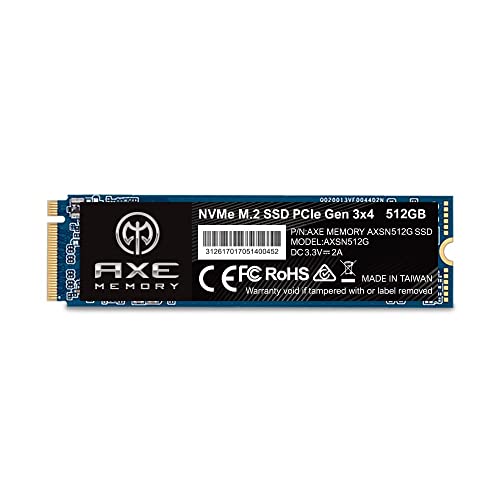 Axe Memory 512 Gb Ssd Interno Gen 3X4 Pcie Nvme M.2 2280 Unità Ssd