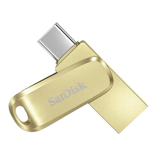 Sandisk 256Gb Ultra Dual Drive Luxe, Unità Flash Usb Type-C, Interamente In Metallo Con Connettori Usb Reversibili Di Tipo C E Tipo A, Per Smartphone,