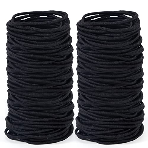 200 Pezzi Di Elastici Per Capelli, Elastici Per Capelli Da Donna, Fasce Elastiche Per Capelli Per Ragazze, Elastici Neri Senza Cuciture Da 2Mm Per Don