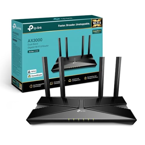 Tp-Link Archer Ax58 Ax3000Mbps Router Wifi 6 Dual-Band, 4 Porta Gigabit, 2402Mbps Su 5 Ghz E 574Mbps Su 2,4 Ghz, 4 Antenne Ad Alto Guadagno, Parental