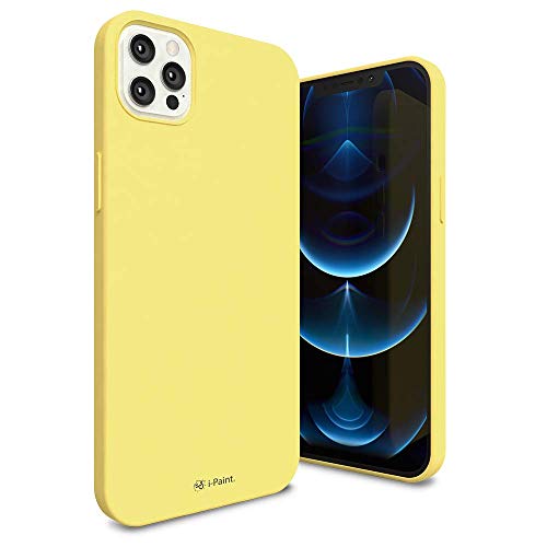 I-Paint Cover Custodia Protettiva Per Iphone 12 Pro Max 6.7" In Silicone Gialla Con All'Interno Microfibra - Solid Case Yellow