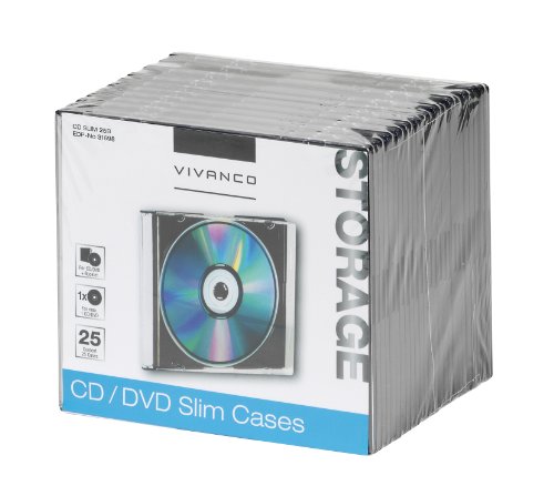 Vivanco Cd Slim 25B Custodie Per Cd/Dvd, 25 Pezzi