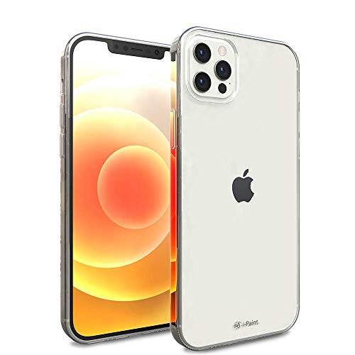 I-Paint Cover Custodia Protettiva Per Iphone 12/12 Pro 6.1" Con Retro In Pc Rigido Trasparente E Bordi Trasparenti In Tpu Resistente Agli Urti - Clear