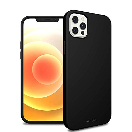 I-Paint Cover Custodia Protettiva Per Iphone 12/12 Pro 6.1" In Silicone Nera Con All'Interno Microfibra - Solid Case Black