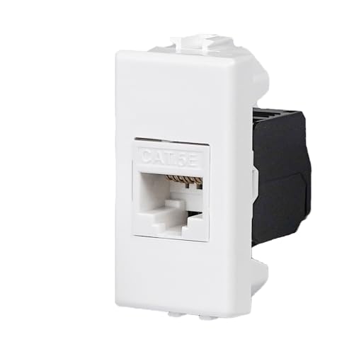 Fanton 23700-27 Presa Dati Rj45 Utp 180° Cat.5E Crimpaggio Senza Utensile Con Adattatore Per Placche E Supporti Bticino Matix