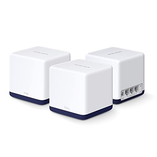 Mercusys Halo H1900G(3-Pack) Router Wifi Mesh Dual Band Ac1900Mbps, 3 Pezzi Con Copertura Fino A 550㎡, 3 Porte Gigabit Ethernet, Modalità Router E Acc