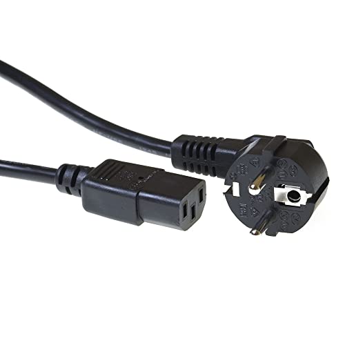 Advanced Cable Technology 230V Connection Cable Schuko Male (Angled) - C13 Black 2.5 M