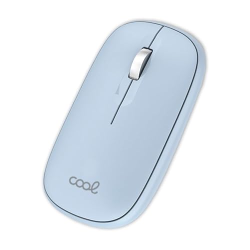 Mouse Wireless Cool Slim Silenzioso 2 In 1 (Bluetooth + Adap. Usb) Celeste
