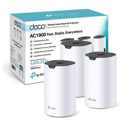 Tp-Link Deco S1900(3-Pack) Router Wifi Mesh Ac1900Mbps, 3 Porte Ethernet Gigabit, Modalità Router E Access Point, Parental Control, 3 Pezzi Con Copert