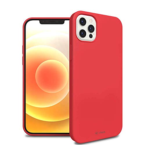 I-Paint Cover Custodia Protettiva Per Iphone 12/12 Pro 6.1" In Silicone Rossa Con All'Interno Microfibra - Solid Case Red