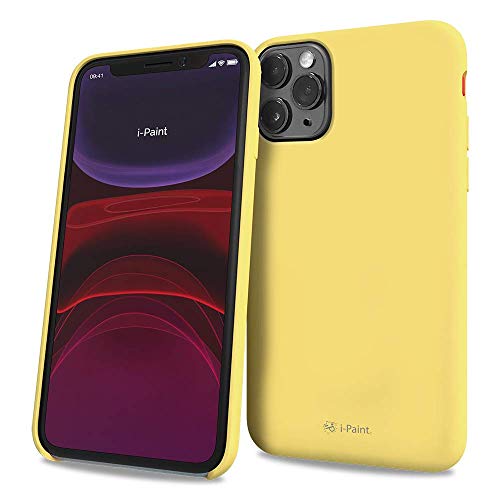 I-Paint Cover Custodia Protettiva Per Iphone 11 Pro 5.8" In Silicone Gialla Con All'Interno Microfibra - Solid Case Yellow