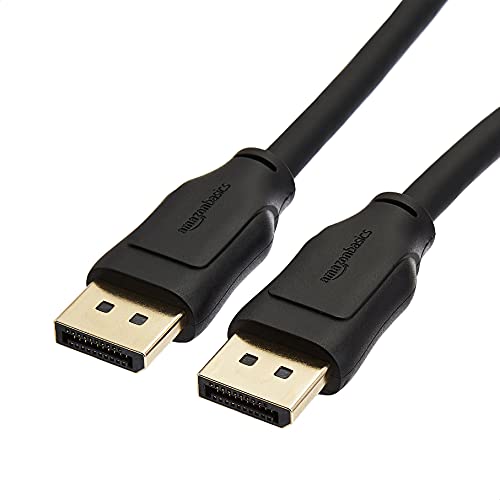 Amazon Basics Cavo Da Displayport 1.4 Con Risoluzione Video 4K A 120 Hz E 8K A 60 Hz, Supporta Hdr, 0.9 M, Nero