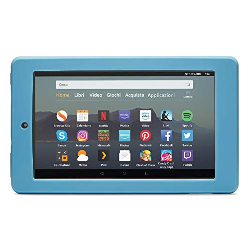 Nupro Custodia Resistente Agli Urti Per Tablet Fire 7, Colore: Blu-Grigio