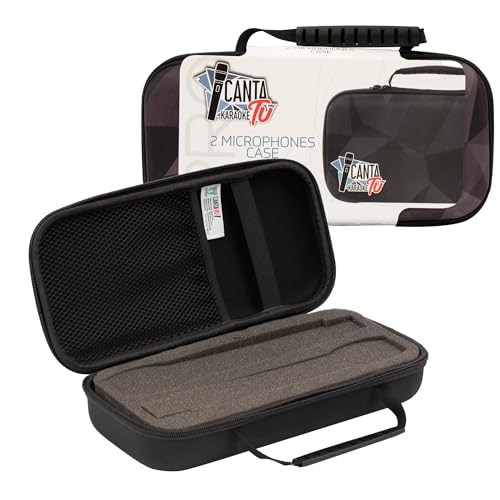 Canta Tu Karaoke, Custodia Microfoni Wireless Professionali, Custodia Semi-Rigida Per 2 Microfoni Con Imbottitura Interna E Maniglia Pratica Per Facil
