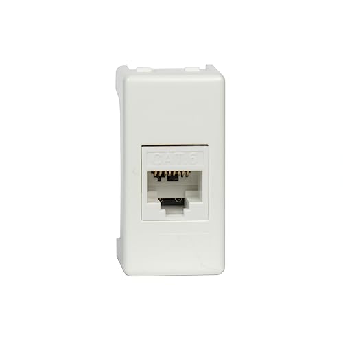 Fanton 23713-37 Presa Dati Rj45 Utp 180° Cat.6 Crimpaggio Senza Utensile Con Adattatore Per Placche E Supporti Gewiss System