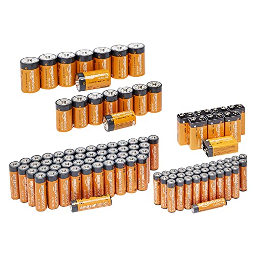 Amazon Basics - Batterie Alcalino, 48 Aa + 36 Aaa + 8 C + 8 D + 8 9 Volt, Confezione Da 108