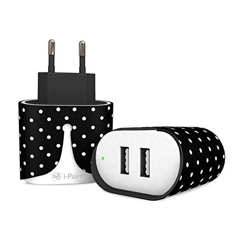 I-Paint 341002 Wall Charger Caricabatterie Da Muro 2 Porte 3.4, Modello Pois