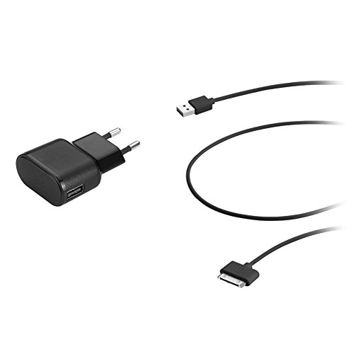 Aiino Wall Charger Caricabatteria Da Parete Caricatore Usb Da Muro Portatile 1Usb 1A With Apple Dock 30 Pin Cable 1,6M, Nero