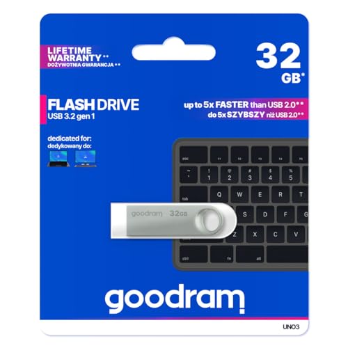 Goodram Uno3-0320S0R11 - Chiavetta Usb Argentata, 32 Gb